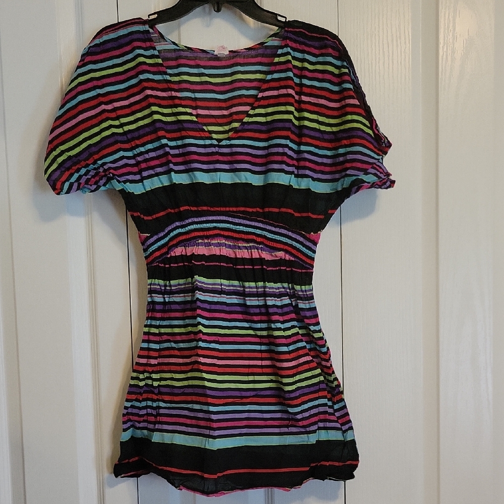 Colorful Striped Kids Dress Lg